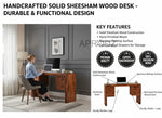 Sheesham Wood Vanlue Study Desk Table for Home and Office | Brown Finish 