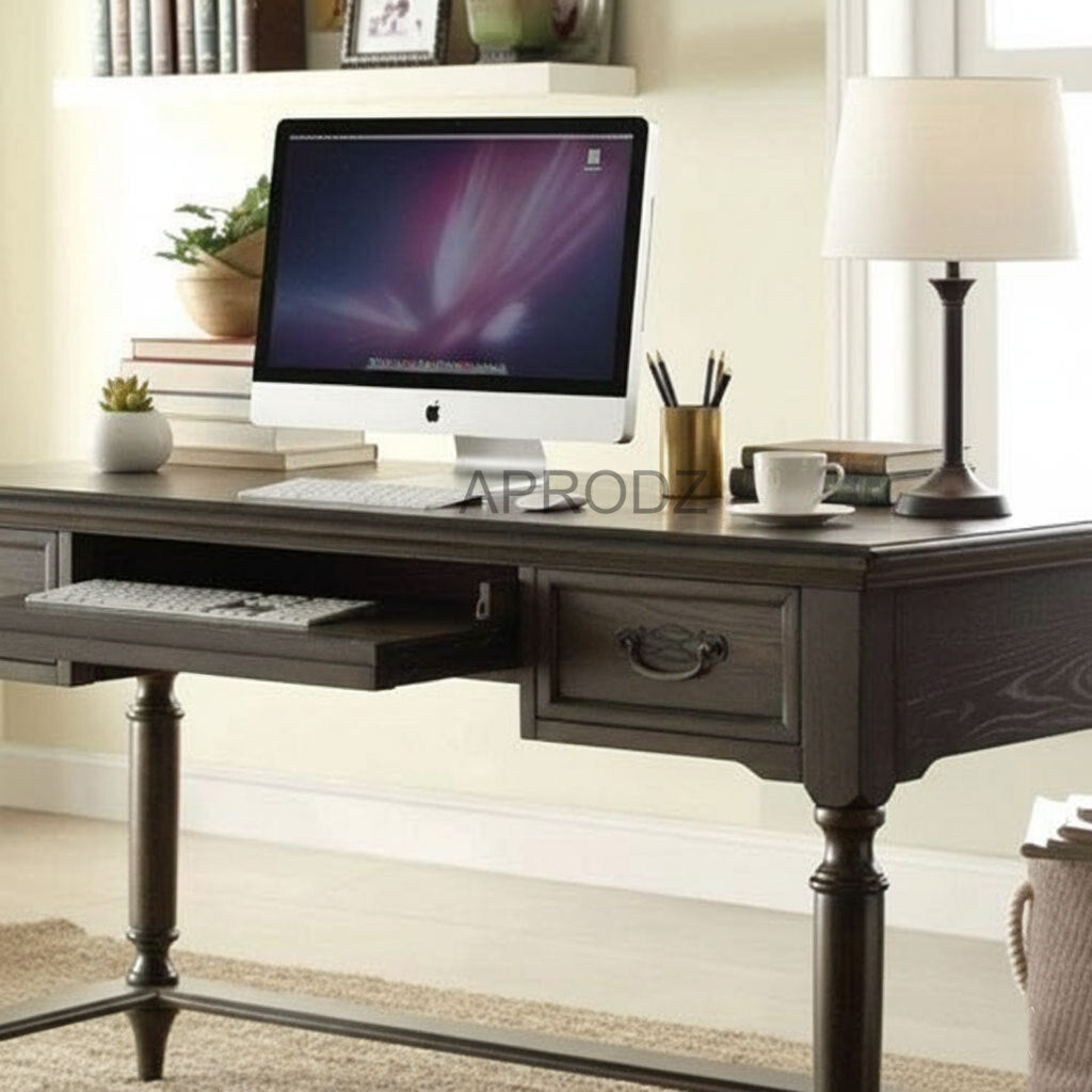 Sheesham Wood Benld Study Desk Table for Home and Office | Brown Finish 