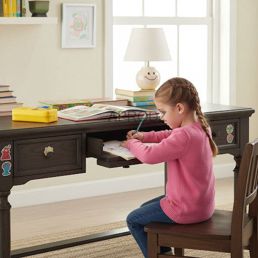 Sheesham Wood Benld Study Desk Table for Home and Office | Brown Finish 