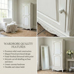 Mango Wood Multipurpose Storage 1-Door Libson Wardrobe Almirah for Living Room | White Finish 
