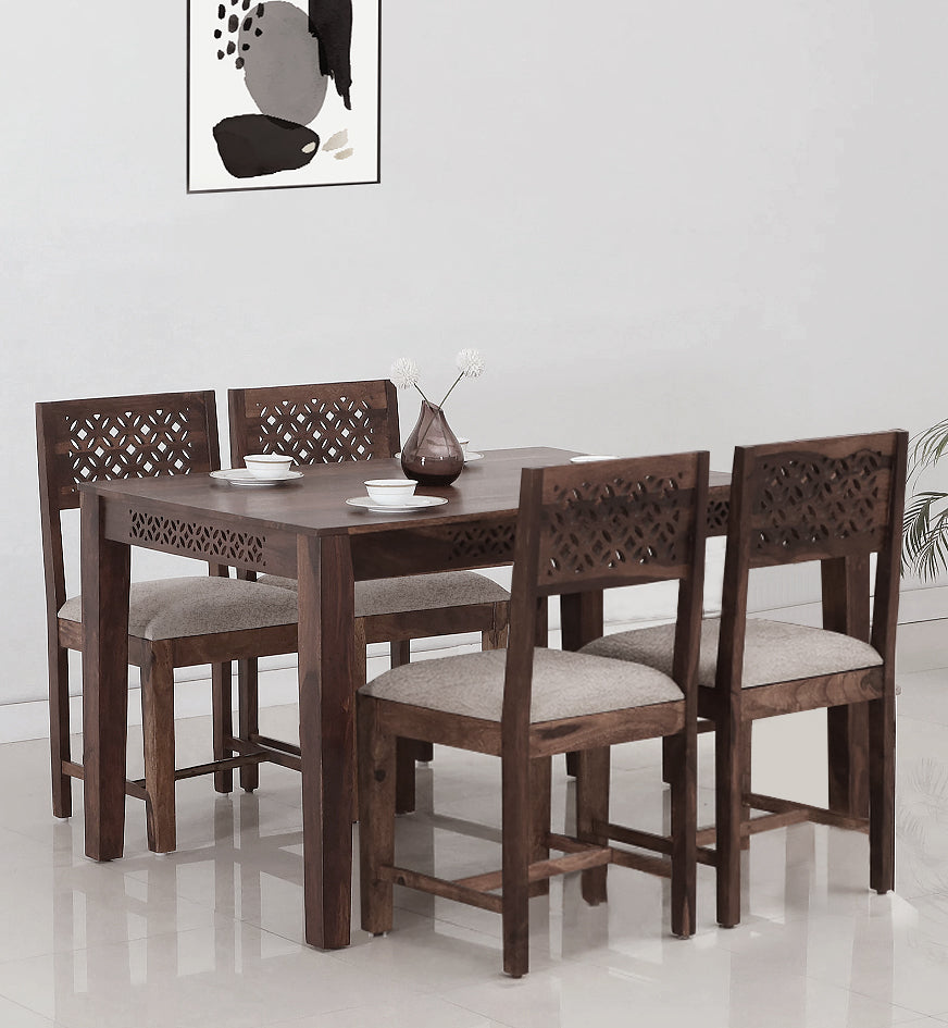 Sheesham Wood Durque 4 Seater Dining Table Set for Home | Dining Furniture 