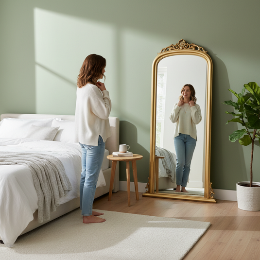 Translation missing: en.Tall Gold Ornate Full Length Mirror 80×180 cm | Vintage Decorative Wall &amp; Leaner Mirror | Luxury Classic Full Body Dressing Mirror for Bedroom, Living Room &amp; Hallway 