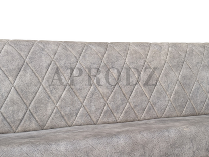 Sofa | Wood Frame Suede Fabric 40D Foam Cushion | Comfortable, Durable, Stylish & Modern for Living Room Furniture | Compact Design Lounge Seat Relaxation (Light Grey + Beige 4)