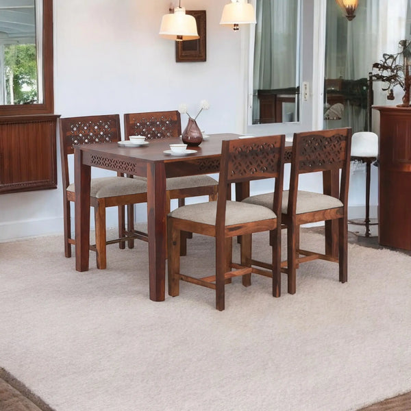 Sheesham Wood Durque 4 Seater Dining Table Set for Home | Dining Furniture 