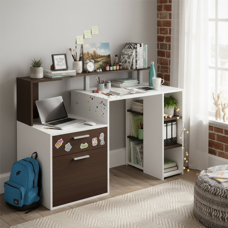 Solid Mango Wood Study Desk Table for Home and Office 