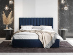 Fluted Velvet Upholstered Bed – Stylish Hydraulic Storage Bed for Comfortable Sleep & Elegant Bedroom Aesthetic 