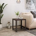 Nightstand and End Table with Mesh Shelf, Sturdy Metal Frame | Industrial Side 