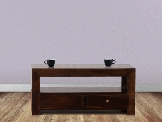 Translation missing: en.Sheesham Wood Asaka Stylish Coffee Table with 2 Drawer for Living Room | Center Table for Home | Brown Finish 