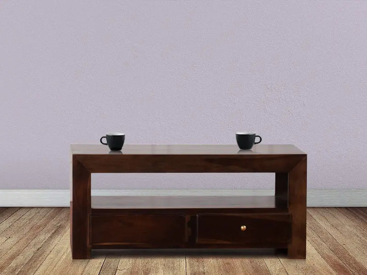 Translation missing: en.Sheesham Wood Asaka Stylish Coffee Table with 2 Drawer for Living Room | Center Table for Home | Brown Finish 