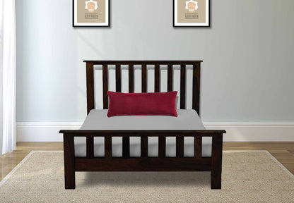 Sheesham Wood Without Storage Single Size Yvonn Bed for Bedroom Stylish | Natural Finish 