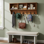 Plata Sheesham Wood Modern Storage solutions Cubby Shelf 