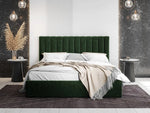 Fluted Velvet Upholstered Bed – Stylish Hydraulic Storage Bed for Comfortable Sleep & Elegant Bedroom Aesthetic 