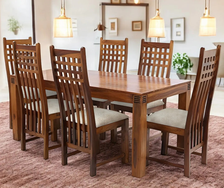 Translation missing: en.Sheesham Wood Avavia 6 Seater Dining Table Set for Home | Dining Furniture 