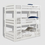 Ipsotu Mango Wood Bunk Bed Without Storage Single Bed Furniture for Bedroom Living Room Home (Mango - Brown) 