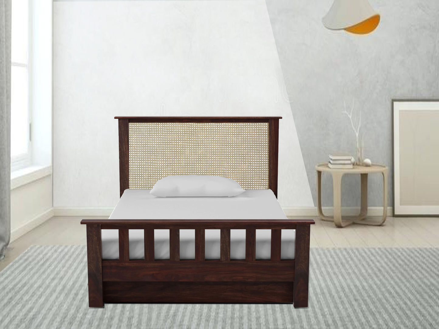 Sheesham Wood with Drawer Storage Fischer Single Size Bed for Bedroom Stylish | Dark Brown Finish