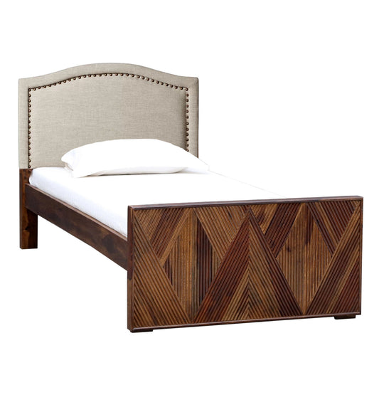 Sheesham Wood Without Storage Enoc Single Size Bed for Bedroom Stylish | Brown Finish