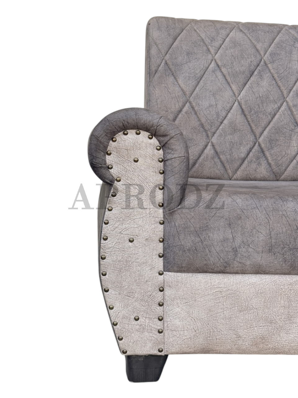 Sofa | Wood Frame Suede Fabric 40D Foam Cushion | Comfortable, Durable, Stylish & Modern for Living Room Furniture | Compact Design Lounge Seat Relaxation (Light Grey + Beige 3)