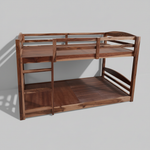 Ipsotu Mango Wood Bunk Bed Without Storage Single Bed Furniture for Bedroom Living Room Home (Mango - Brown) 
