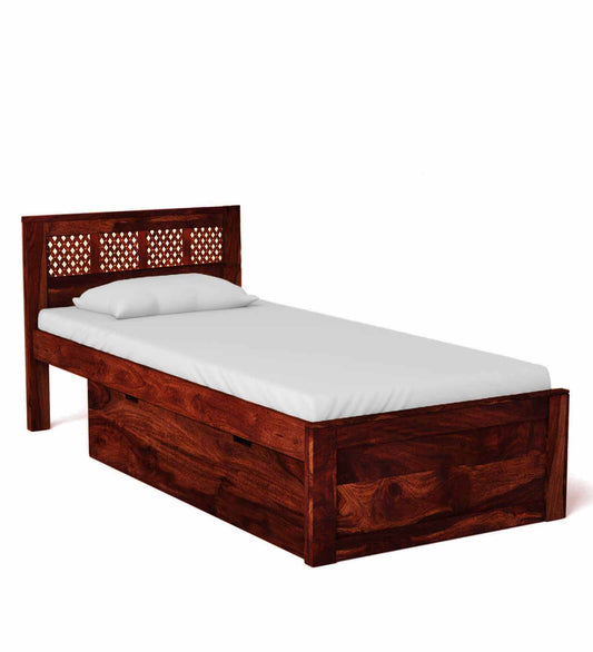 Sheesham Wood Storage Single Size Sion Bed for Bedroom Stylish