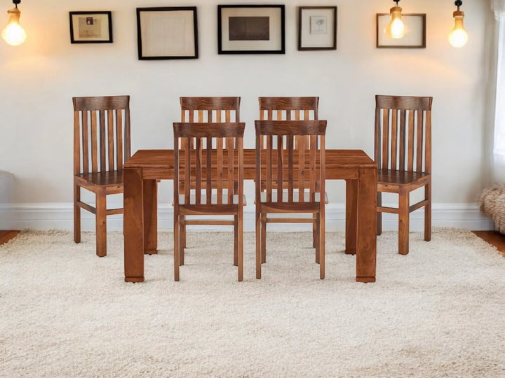 Translation missing: en.Sheesham Wood Salvador 6 Seater Dining Table Set for Home | Dining Furniture 