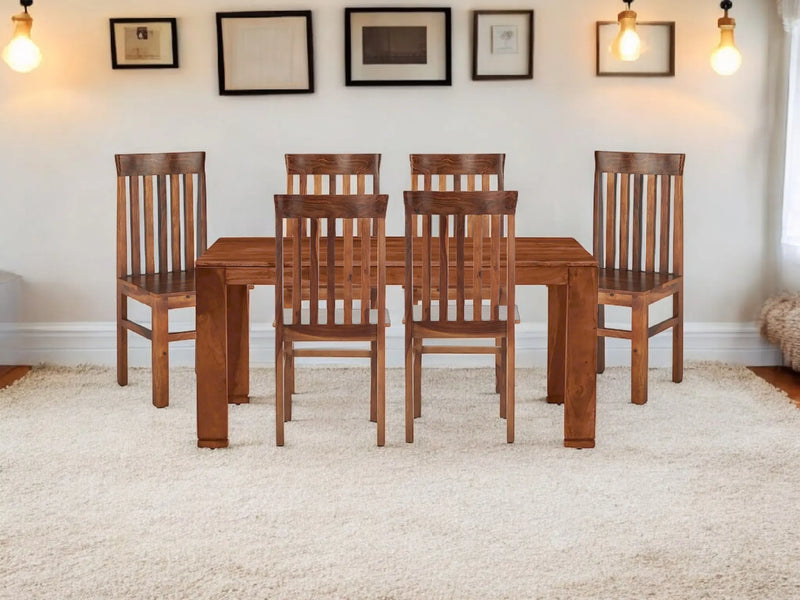 Sheesham Wood Salvador 6 Seater Dining Table Set for Home | Dining Furniture 