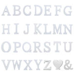3" Height Wooden Letters Alphabet Word Free Standing Wedding Home Decor-White Letter N 