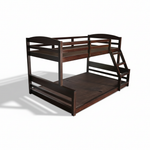 Ipsotu Mango Wood Bunk Bed Without Storage Single Bed Furniture for Bedroom Living Room Home (Mango - Brown) 