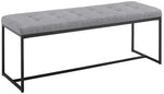 Modern Tufted Upholstered Cushion and Metal Seating Bench Ottoman 