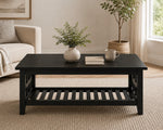 Solid Sheesham Wood Coffee Table in Dark Brown Finish 