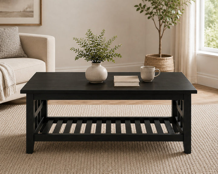 Translation missing: en.Solid Sheesham Wood Coffee Table in Dark Brown Finish 