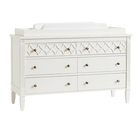 Translation missing: en.Mango Wood Norto Extra Wide Dresser &amp; Topper Set with Topper Mattress Changing pad is Also Included - White Color 