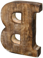 Monogram Free Standing Grey Letter Block - Length (8 in), Depth (2.2 in), Height (10.2 in), B 