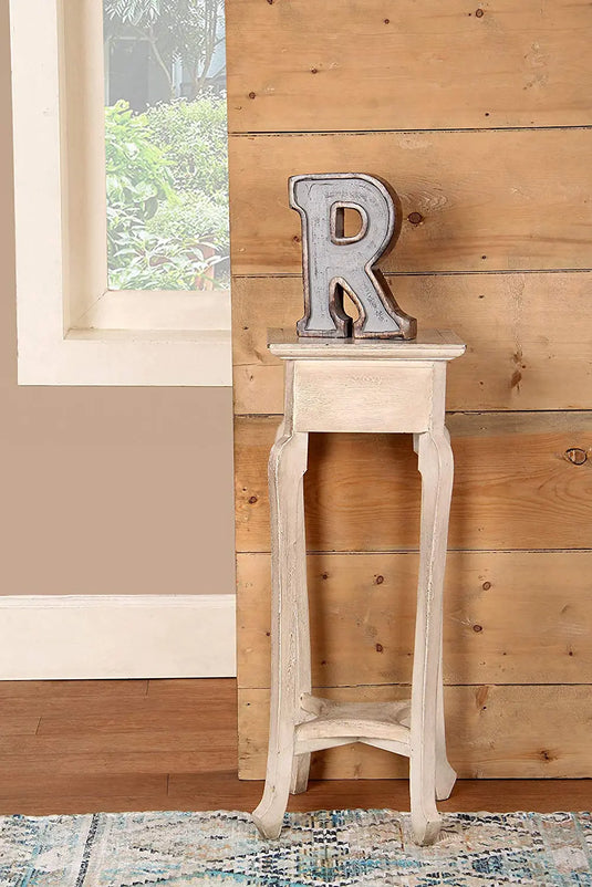 Translation missing: en.Monogram Free Standing Grey Letter Block - Length (7 in), Depth (2.2 in), Height (10 in), R 