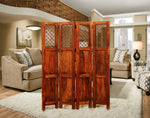 Durque 4 Panel Room Divider - Honey Oak 