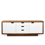 Sheesham Wood Derby Sideboard Storage Cabinet for Living Room | Wooden Cabinet for Kitchen | White Finish 