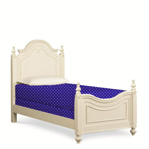 Solid Wood Without Storage Single Size Carne Bed for Bedroom Stylish | Cream Finish