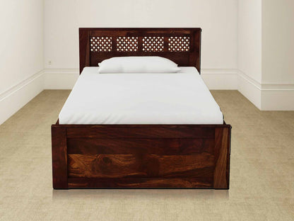 Sheesham Wood Storage Single Size Sion Bed for Bedroom Stylish 