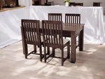 Sheesham Wood and Upholstered Epso 4 Seater Dining Table Set for Home and Living Rooms | Dining Furniture 