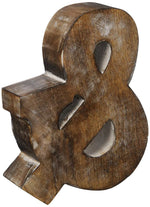 Monogram Free Standing Grey Letter Block - Length (7.8 in), Depth (2.2 in), Height (10.2 in), & 