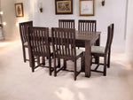 Sheesham Wood and Upholstered Epso 6 Seater Dining Table Set for Home and Living Rooms| Dining Furniture 