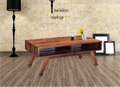 Sheesham Wood Olry Stylish Coffee Table for Living Room | Center Table for Home | Brown Finish