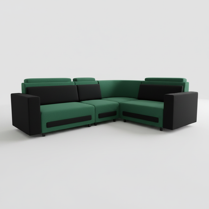 L-Shaped Sectional 6-Seater Sofa Padded Armrest Perfect Fabric Corner Sofa 