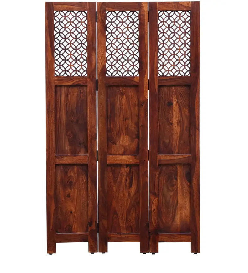 Durque 3 Panel Room Divider - Honey Oak 