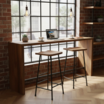 Home Jean Counter Height Bar Stools – Mango Wood & Steel Frame (Set of 2) 
