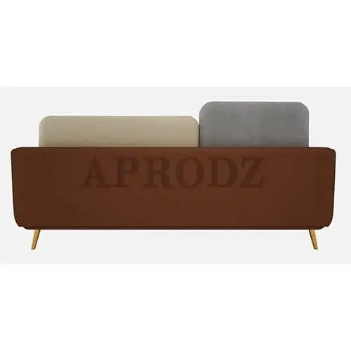 Luxelle Modern Sofa 3 Seater Velvet Upholstered Sofa Set with Upholstered Couch with Soft Cushions, Wooden Legs Mid-Century Curve Couch for Living Room & Lounge (Tri-Color) 