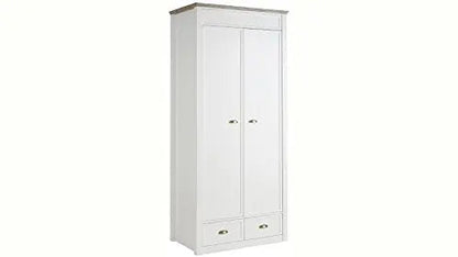 Mango Wood Multipurpose Storage Varna 2-Door & 2 Drawer Wardrobe Almirah for Bedroom | Cocoa Brown 