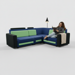 L-Shaped Sectional 6-Seater Sofa Padded Armrest Perfect Fabric Corner Sofa 