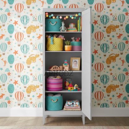 Mango Wood Single Doors Multipurpose Storage Kiev Wardrobe Almirah for Living Room | Grey