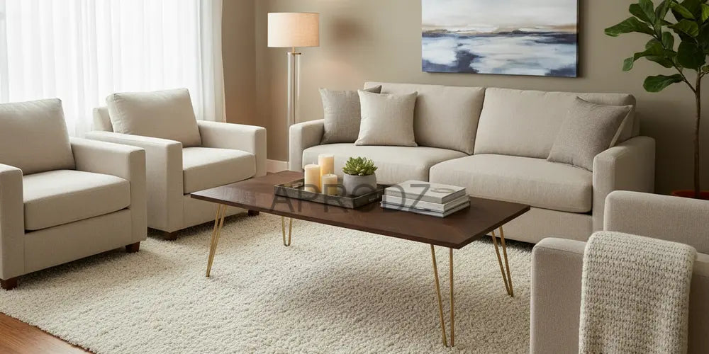 Mango Wood Juan Stylish Coffee Table for Living Room | Center Table for Home | Brown Finish 