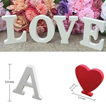 3" Height Wooden Letters Alphabet Word Free Standing Wedding Home Decor-White Letter N 